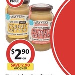 Mayver's Peanut Butter (Crunchy or Smooth) 375g $2.90 (Save $2.90) @ Coles