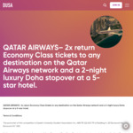 Win 2 Return Tickets and a Stopover at Doha from DUSA [DUSA Members Only]