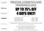 Prestige Cosmetics and Frangrance Sale
