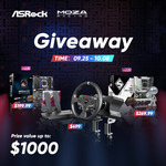 Win a MOZA R5 DD Base Bundle or 1 of 2 Minor Prizes from MOZA Racing & ASRock