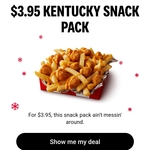 Kentucky Snackpack $3.95 @KFC Last Day Deal