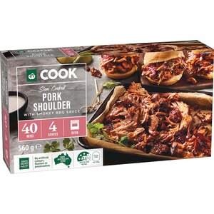 ½ Price Pork Shoulder with BBQ Sauce 560g $7, Cocobella Coconut Water 1L $2.75 @ Woolworths