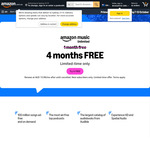 Free: 4 Months Amazon Music Unlimited for New Subscribers Only (Ongoing $13.99 Per Month) @ Amazon AU