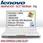 Lenovo Ideapad S10: $469 - 10.2" Wide LCD, 1.6GHz, 1GB, 160GB, Bluetooth, WiFi, ExpressCard