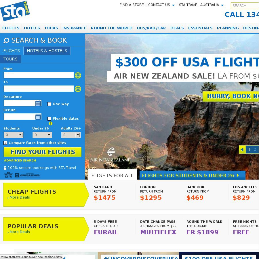 SYD to LAX $839 Air New Zealand @ STA Travel - OzBargain