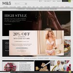 Marks & Spencer 20% off Clothing & Homeware & Free Shipping with £30 Spend