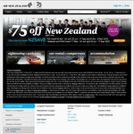 $75 off Flights Each Way to New Zealand - Air New Zealand