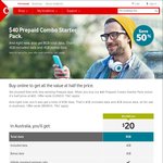 50% off Vodafone Prepaid Combo Starter Pack at $20 (Was $40) - Unlimited Text/National Calls, 90mins Intl Calls, 8GB Data