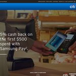 Samsung Pay - Citibank Credit Card- 5% Cash Back on The First $500 Spent with Samsung Pay between 15 June and 9 August 2016