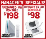 Preowned Wii $198 & Preowned DS Lite $98 @ EBGAMES