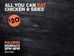 [WA/QLD] Mondays 5-8pm - All You Can Eat Chicken and Sides - $20 @ Oporto