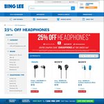 25% off Headphones @ Bing Lee - Sony, Beats, Philips, Sennheiser