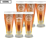 6x Personalised Premium Beer Glass 425mL $49 + $6.95 Delivery @ Catch