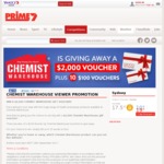 Win a $2,000 or 1 of 10 $100 Chemist Warehouse Gift Vouchers from Seven Affiliate Sales [ACT/NSW/QLD/VIC]