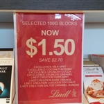 Selected Lindt 100g Chocolate Bars $1.50 @ Lindt Marsden Park Factory Outlet NSW
