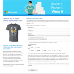 Free T-Shirt if You Register and Take an Exam with/for Microsoft Certification