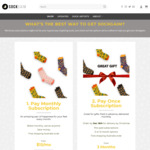 20% off Sock Subscriptions: 3 Months - $36, 6 Months - $72, 12 Months $144 (Once off Payment) @ Sockgaim