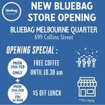[VIC] Free Coffee & $5 off Lunch @ Bluebag, 699 Collins Street