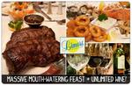 Just $49 for a Feast for 2+ UNLIMITED Wine at iconic Limors VIC