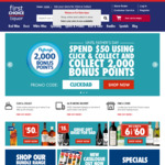 2000 Bonus Flybuys Points (Worth $10) with $50 Click & Collect @ First Choice Liquor