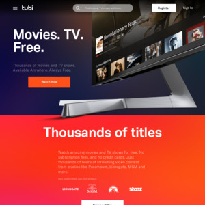 7000 Free Movies & TV @ Tubi