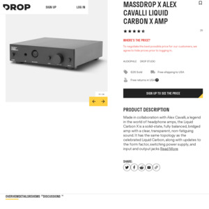 Massdrop x Alex Cavalli Liquid Carbon X Amp $160USD (~$230