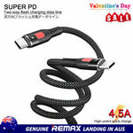 REMAX Type C to Type C PD Fast Charging Data Cable $5.95 Delivered (50% off) @ HTL eBay