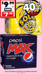 Pepsi/Schweppes Soft Drink Can Varieties 24Pk $9.99 Save $7 (42¢ Per Can) @ Franklins