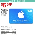 $50 iTunes Gift Cards for $41.99 @ Costco (Membership Required)