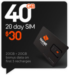 Boost Mobile $30 Prepaid SIM Starter Kit (with 20GB + 20GB for First 3 Recharges, 28 Day Expiry) $10 Delivered @ Boost