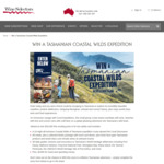 Win a Tasmanian Coastal Wilds Expedition Worth $16,200 from Wine Selectors