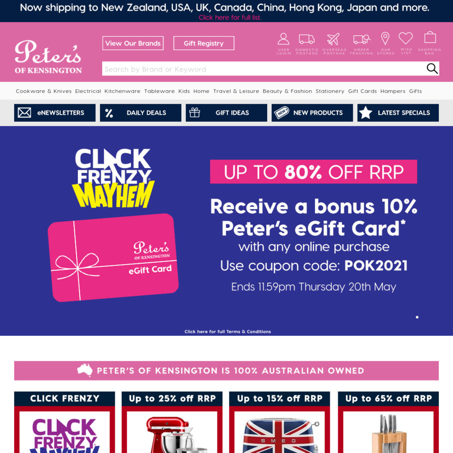 Bonus 10 Peter's eGift Card with Any Online Purchase Peter's of