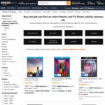 Buy Two Get One Free on Select Movies and TV Shows + Delivery ($0 with Prime/ $39 Spend) @ Amazon AU