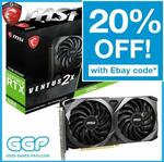 MSI GeForce RTX 3060 VENTUS 2X 12GB OC Graphics Card $556 ($542.10 with eBay Plus) Delivered @ gg.tech365 eBay