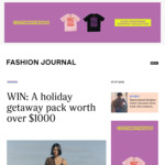 Win a Holiday Pack (Sunscreen/Beach Towel/Fashion Vouchers) Worth $1,050 from Fashion Journal