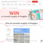 Win 1 of 3 6 Month Supplies of Huggies Nappies from Huggies