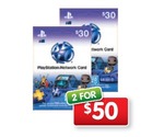 DSE - PlayStation Network Card 2x $30 for $50
