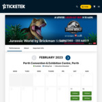 [WA] Jurassic World by Brickman LEGO Exhibit Tickets $14.90 ($5 off) + $3.95 Fee @ Perth Convention & Exhibition Centre Ticketek