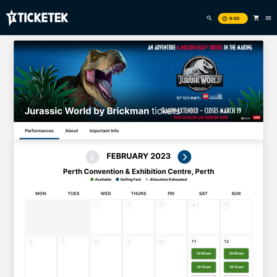 [WA] Jurassic World by Brickman LEGO Exhibit Tickets 14.90 (5 off