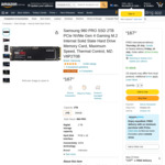 Samsung 980 PRO SSD 2TB M.2 PCIe NVMe SSD $167.07 Delivered @ Amazon US via AU