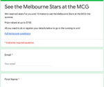 Win 11 Tickets to Melbourne Stars Game at MCG from SEN