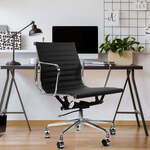 Milano Home Office Computer Chair PU Leather Adjustable Seat Mid Back Black $45 Delivered @ Coles Best Buys