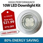 51% off 10W LED Downlight Kit. Includes LED Globe. Only $21.99 + Free Shipping
