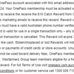 [OnePass] Bonus $10 Catch Rewards @ Catch