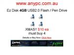 AnyPC , 4GB EZ Disk Flash Pen Drive USB 2.0 $10 'must buy 4'