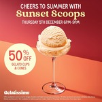 50% off Gelato Cups and Cones @ Gelatissimo