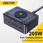 Ueetop 205W GaN USB-C 5 Port Charger w/ Wireless Charging AU Plug US$21.51 (~A$33.40) Shipped @ UEETOP Choice Store AliExpress