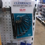 Hex Key Set 10PC - Allen Wrench Key Set for $0.99 (in SA)