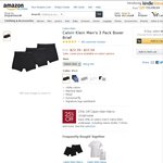 Calvin Klein Men's 3 Pack Boxer Brief (USD 22.39 + 13.98 Shipping) @ Amazon.