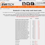 Evatech 1 Day Only Cash Back Sale. 40 Products $5 to $30 Cash Back. RAM / SSD / PCs + More
